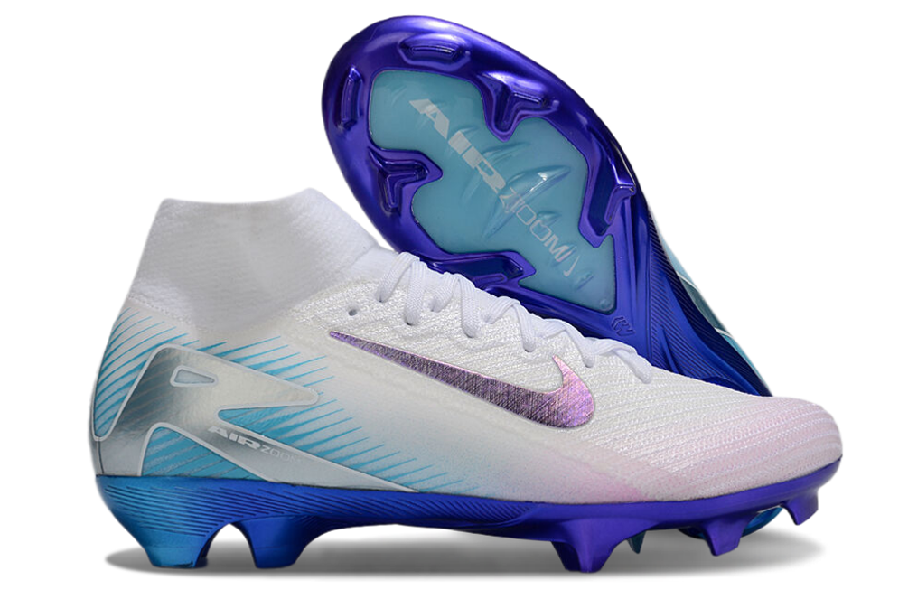 Chaussures de football montantes Mercurial AirZoom blanches