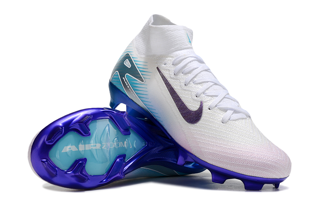 Chaussures de football montantes Mercurial AirZoom blanches
