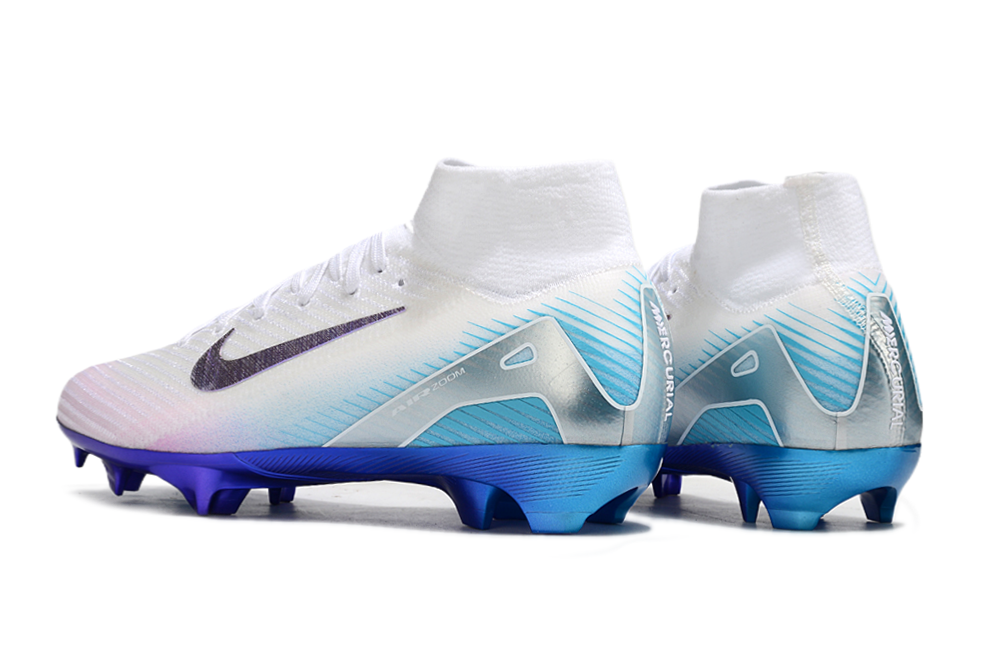 Chaussures de football montantes Mercurial AirZoom blanches